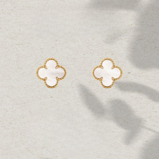 Clover White Studs