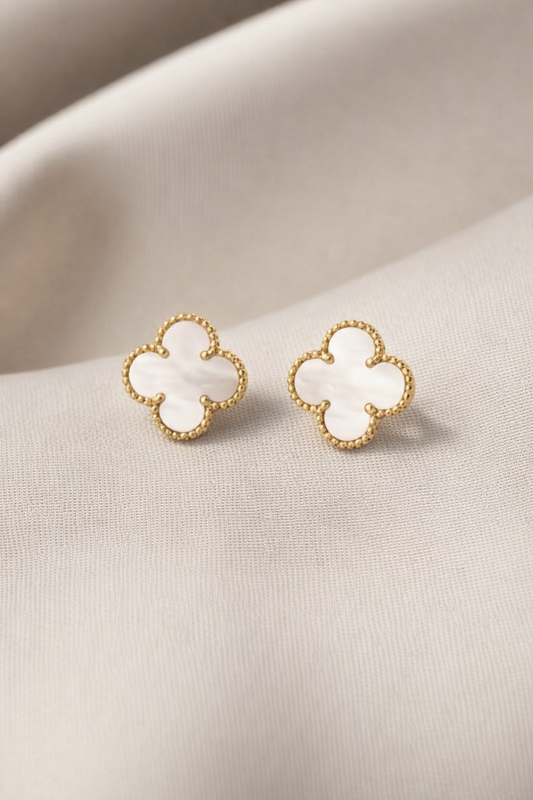 Clover White Studs